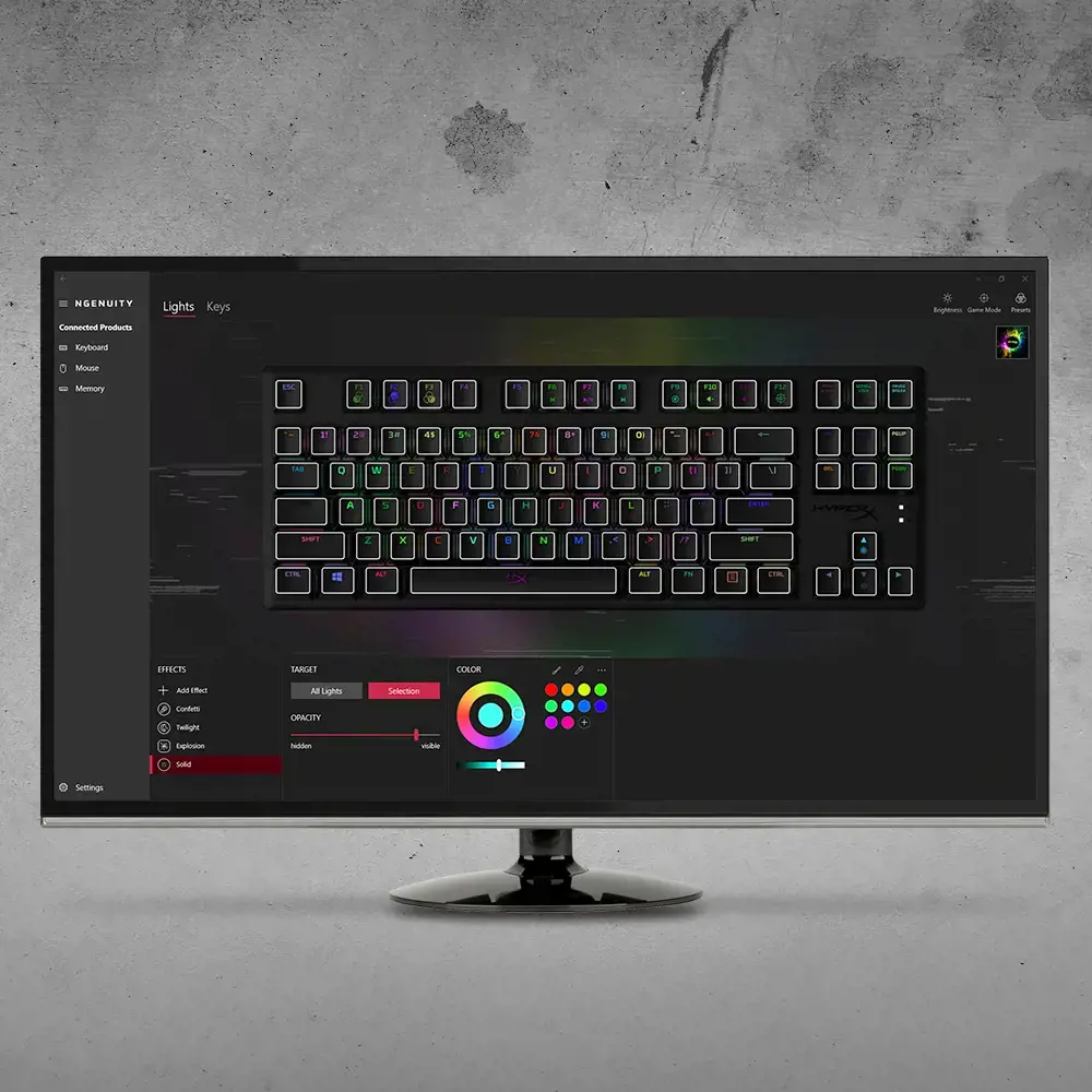 "HP HyperX Alloy Origins Core", 80 %, USB, mechaninis, RGB LED, juodas