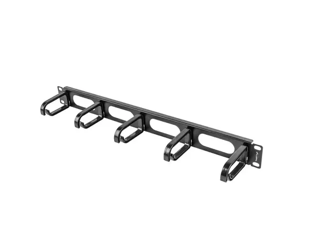 LANBERG 19 colių kabelių valdymo skydelis AK-1205-B 5 žiedai - B tipas 1U juodas