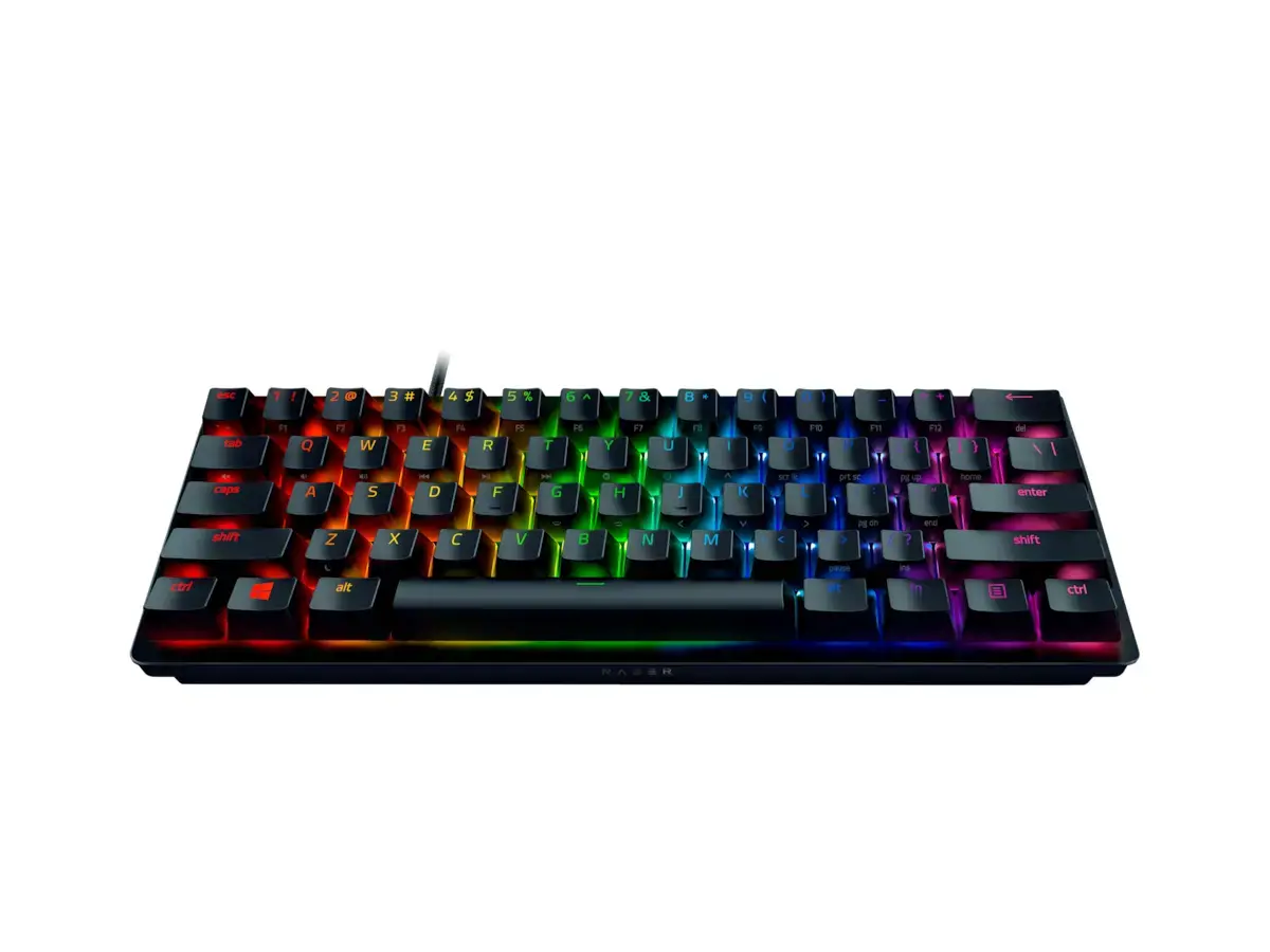 Razer Huntsman Mini 60%, Žaidimų, Opto-Mechanical, RGB LED apšvietimas, Nordic, Juoda, Laidinis