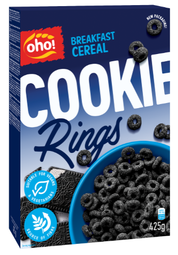 Sausi pusryčiai OHO Cookie rings, 425 g