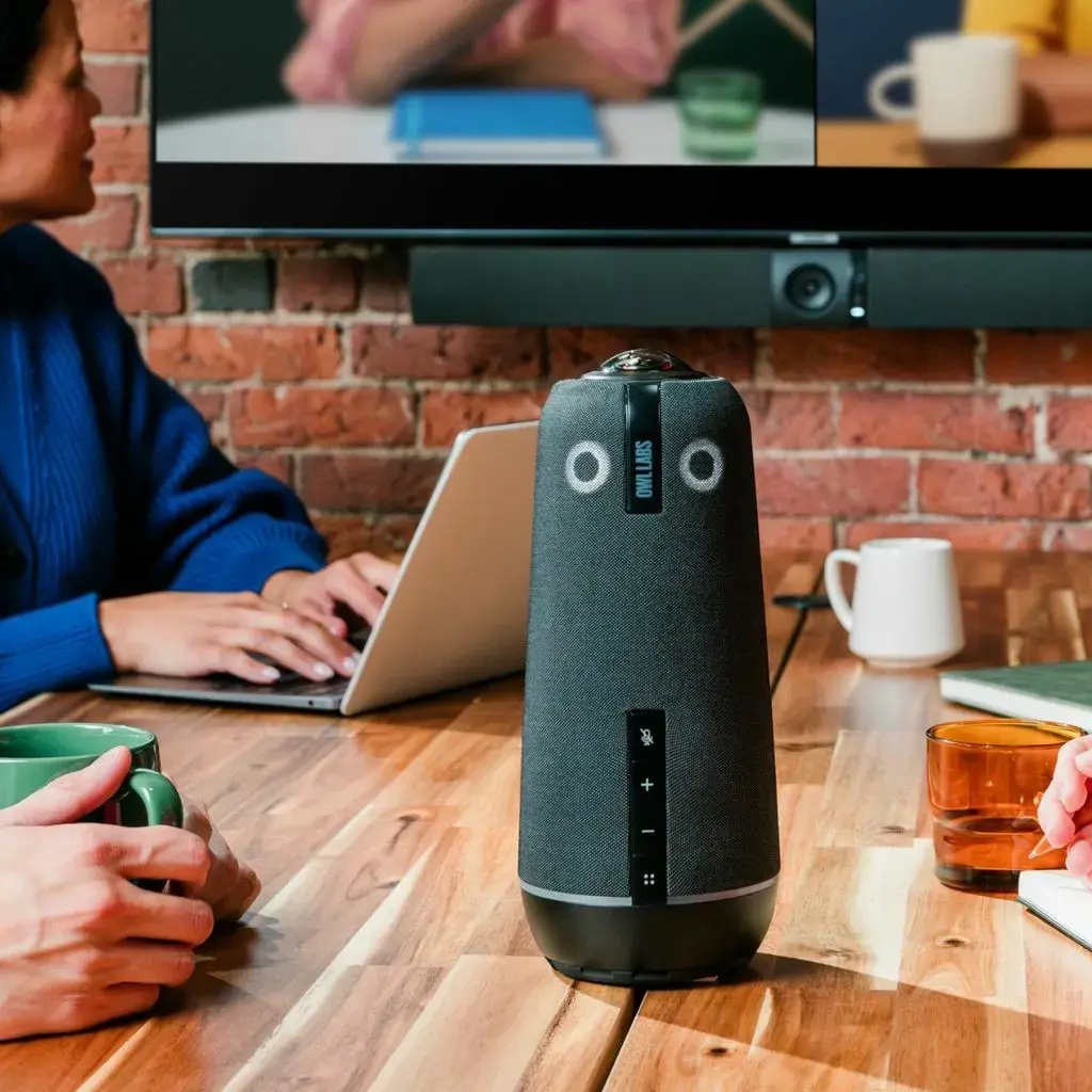 Owl Labs Meeting Owl 4+ 360-Degree, 4K Smart Video Conference Camera, Microphone and Speaker (Automatic Speaker Focus, Smart Zooming and Noise Equalising), Group video conferencing system, CMOS, 4K Ultra HD, 30 fps, Charcoal