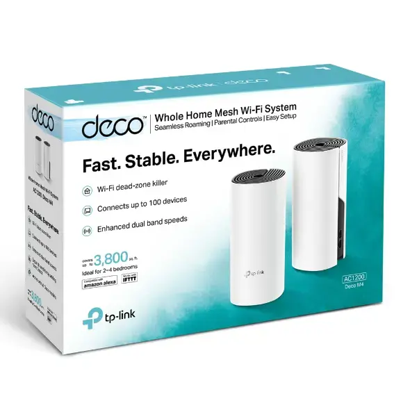 "TP-Link AC1200 Deco Whole Home Mesh Wi-Fi" sistema, balta, vidinė, LAN, maitinimas, WLAN, 0 - 40 °C, -40 - 70 °C, 10 - 90 %