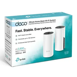 "TP-Link AC1200 Deco Whole Home Mesh Wi-Fi" sistema, balta, vidinė, LAN, maitinimas, WLAN, 0 - 40 °C, -40 - 70 °C, 10 - 90 %