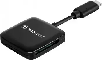 TRANSCEND RDC3 SD/mikroSD kortelių skaitytuvas USB-C 3.2 gen1, juodas