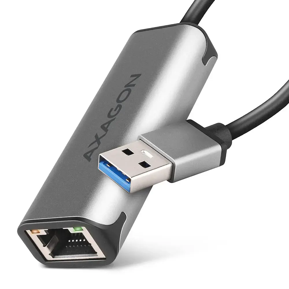 Axagon ADE-25R SUPERSPEED USB-A 2.5 GIGABIT ETHERNETKompaktiškas aliuminio USB-A 3.2 Gen 1 2.5 Gigabit Ethernet 10/100/1000/2500 Mbps adapteris su automatiniu diegimu.