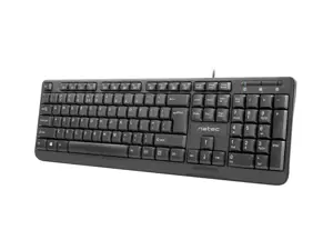 NATEC NKL-0967 "Natec" klaviatūra TROUT SLIM, USB, JAV išdėstymas, juoda