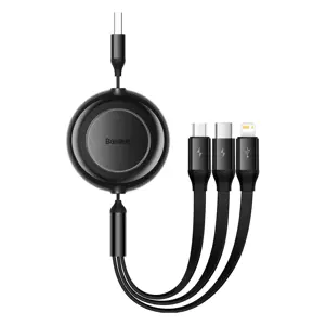 Baseus Bright Mirror 2 3in1 USB Type A cable - micro USB + Lightning + USB Type C 3.5A 1.1m black (…