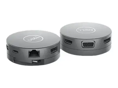 DELL USB-C mobilusis adapteris - DA310, laidinis, USB 3.2 Gen 2 (3.1 Gen 2) Type-C, 10,100,1000 Mbps, sidabrinis, 3840 x 2160 pikselių, 1920 x 1080 pikselių