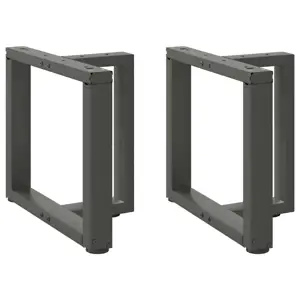 Kavos staliuko kojelės, T formos, 2 vnt., antracito spalvos, 50x25x(42-43) cm, plienas