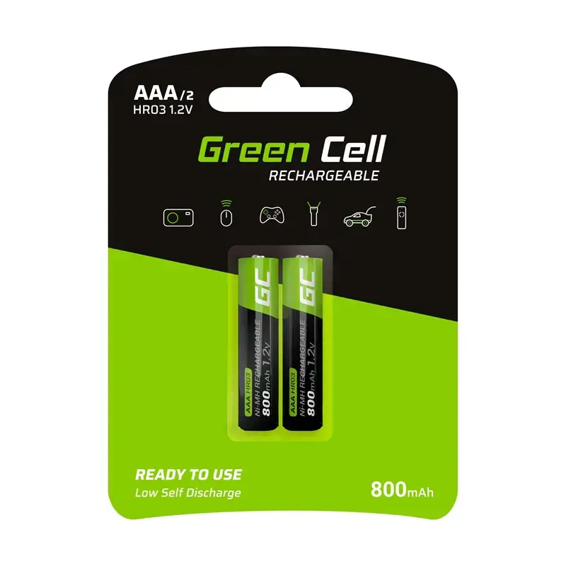 GREENCELL GR08 žaliasis elementas 2x akumuliatorius AAA HR03 800mAh