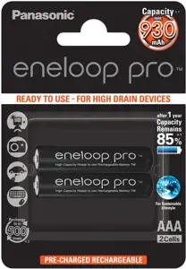 Panasonic Eneloop Pro R03/AAA 930mAh rechargeable - 2 pcs blister