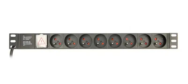 GEMBIRD PDU 8x prancūziškas lizdas 1U 10A 3m C14 kištukas