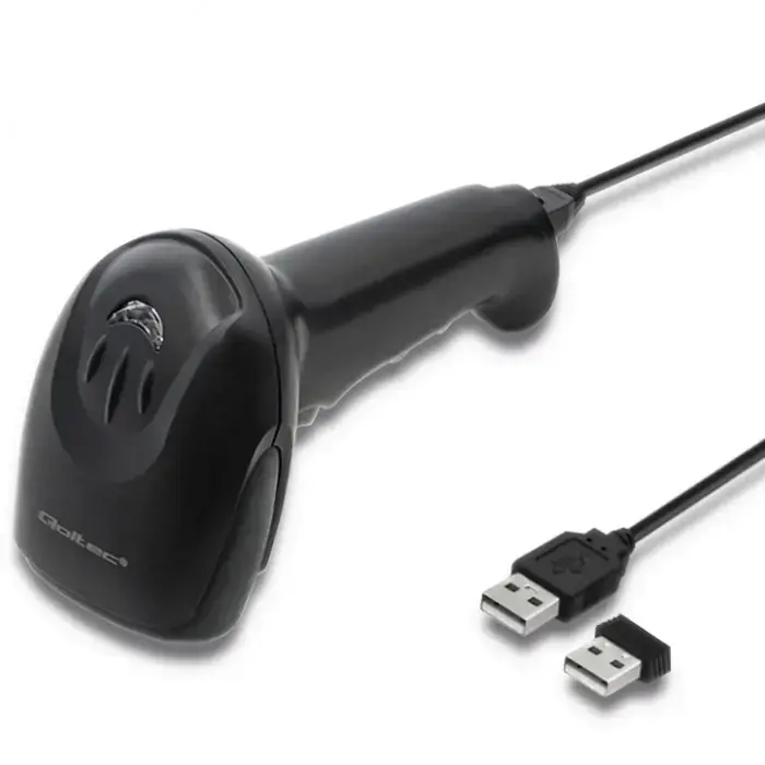 QOLTEC 50868 Brūkšninių kodų skaitytuvas 1D 2D juodas