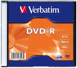 VERBATIM 43547 Verbatim DVD-R plonas korpusas 100 vnt. 4,7 GB 16x
