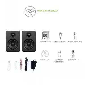 KANTO AUDIO 3" DRIVER - POWERED SPEAKERS WITH USB DAC AND 3.5MM AUX - MATTE BLACK (INCL. TYPE C & G POWER CORDS)