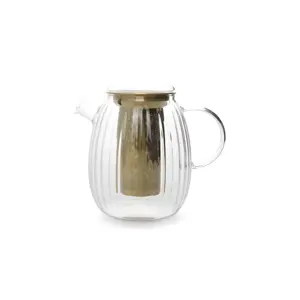 Arbatinukas Tokio, su filtriuku/dangteliu, borosilikatinis stiklas, 1 l, H 15 cm, vnt