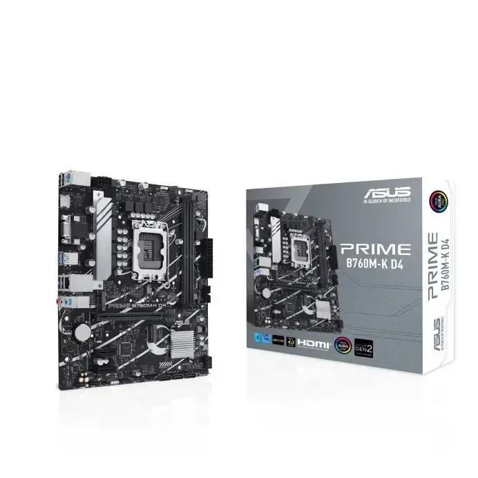 ASUS PRIME B760M-K D4, "Intel", LGA 1700, "Intel® Celeron®", "Intel® Core™ i3", "Intel® Core™ i5", "Intel® Core™ i7", "Intel® Core™ i9",..., LGA 1700, DDR4-SDRAM, 64 GB