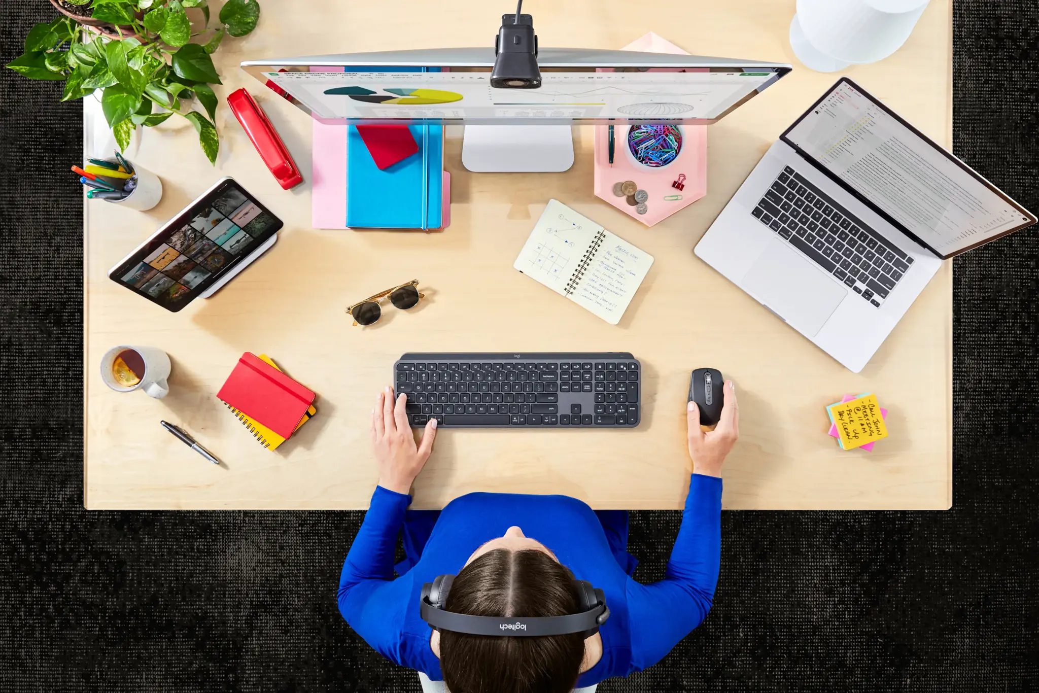 LOGITECH MX pagrindiniai raktai verslui-GRAPHITE-US INT'L-BT