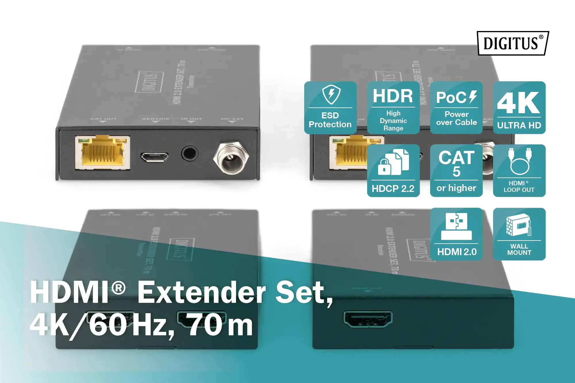 HDMI kartotuvas "Digitus Black