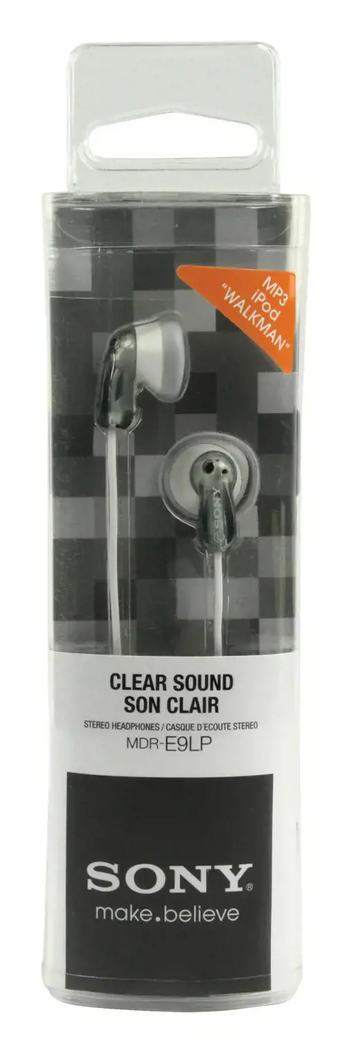"Sony MDR-E9LP", laidinės, 18 - 22000 Hz, muzikinės, 6 g, ausinės, pilkos, baltos spalvos