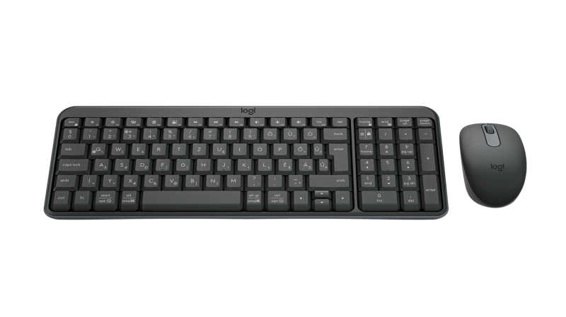 Logitech MK250 Compact Combo Belaidė klaviatūra + Pelė, Bluetooth, US Int, Graphite