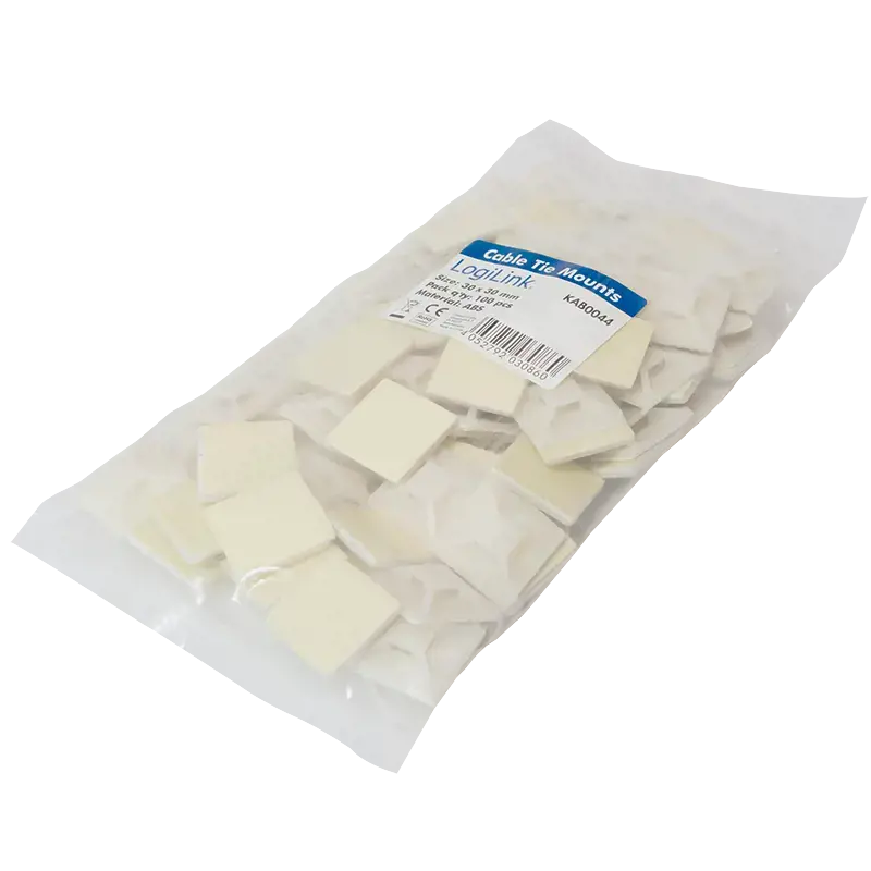LOGILINK KAB0044 LOGILINK Kabelių rišimo laikikliai, lipnūs, skirti kabelių raiščiams