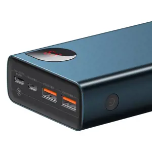 "Baseus Adaman Metal Powerbank" 20000mAh PD QC 3.0 65W 2xUSB + USB-C + micro USB (mėlyna)