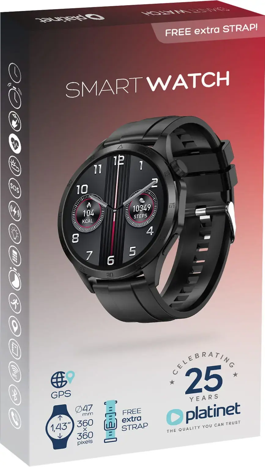 Platinet smartwatch PSMART20B, black (46113)