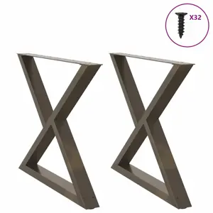 Valgomojo stalo kojos, 2 vnt., natūralus plienas, 90x(72-73,3) cm, plienas