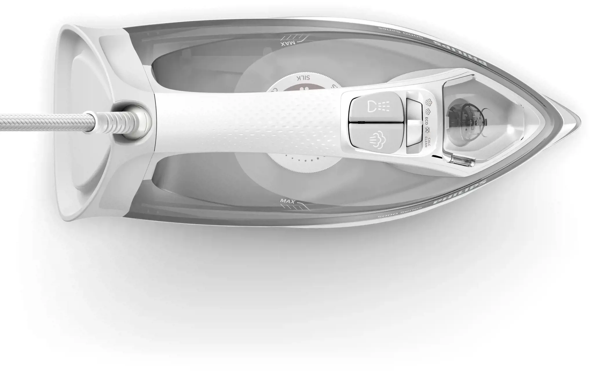 "Philips" 5000 serijos DST5010/10, garinis lygintuvas, "SteamGlide Plus" padas, 2 m, 160 g/min, pilkas, baltas, 40 g/min