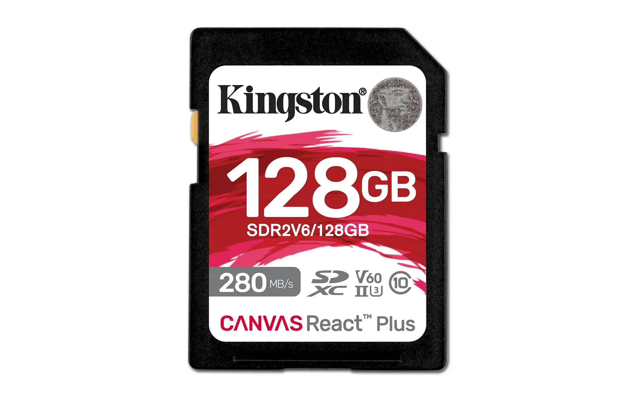 Kingston Technology 128GB Canvas React Plus SDXC UHS-II 280R/100W U3 V60 for Full HD/4K, 128 GB, SDXC, Class 10, UHS-II, 280 MB/s, 100 MB/s
