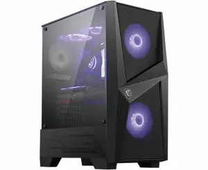 MSI MAG FORGE 100M Mid Tower žaidimų kompiuterių korpusas "Juodas, 2x 120mm RGB PWM ventiliatorius,…