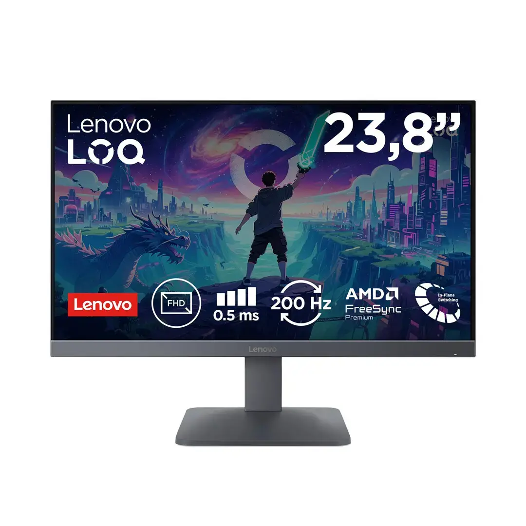 LENOVO LOQ 24-10 23.8" FHD (1920X1080) WLED IPS PANEL/300NITS/200HZ/0.5MS/2X HDMI 2.1/DP 1.4 (3YEARS WARRANTY)