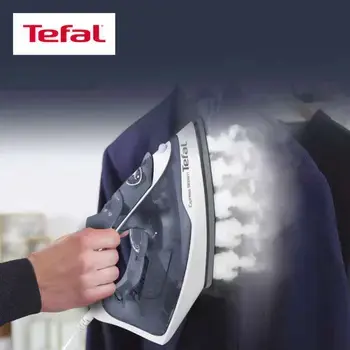 Tefal Express Steam FV2837, Dry & Steam iron, Cerilium soleplate, 1.9 m, 165 g/min, Blue, Grey, White, 35 g/min
