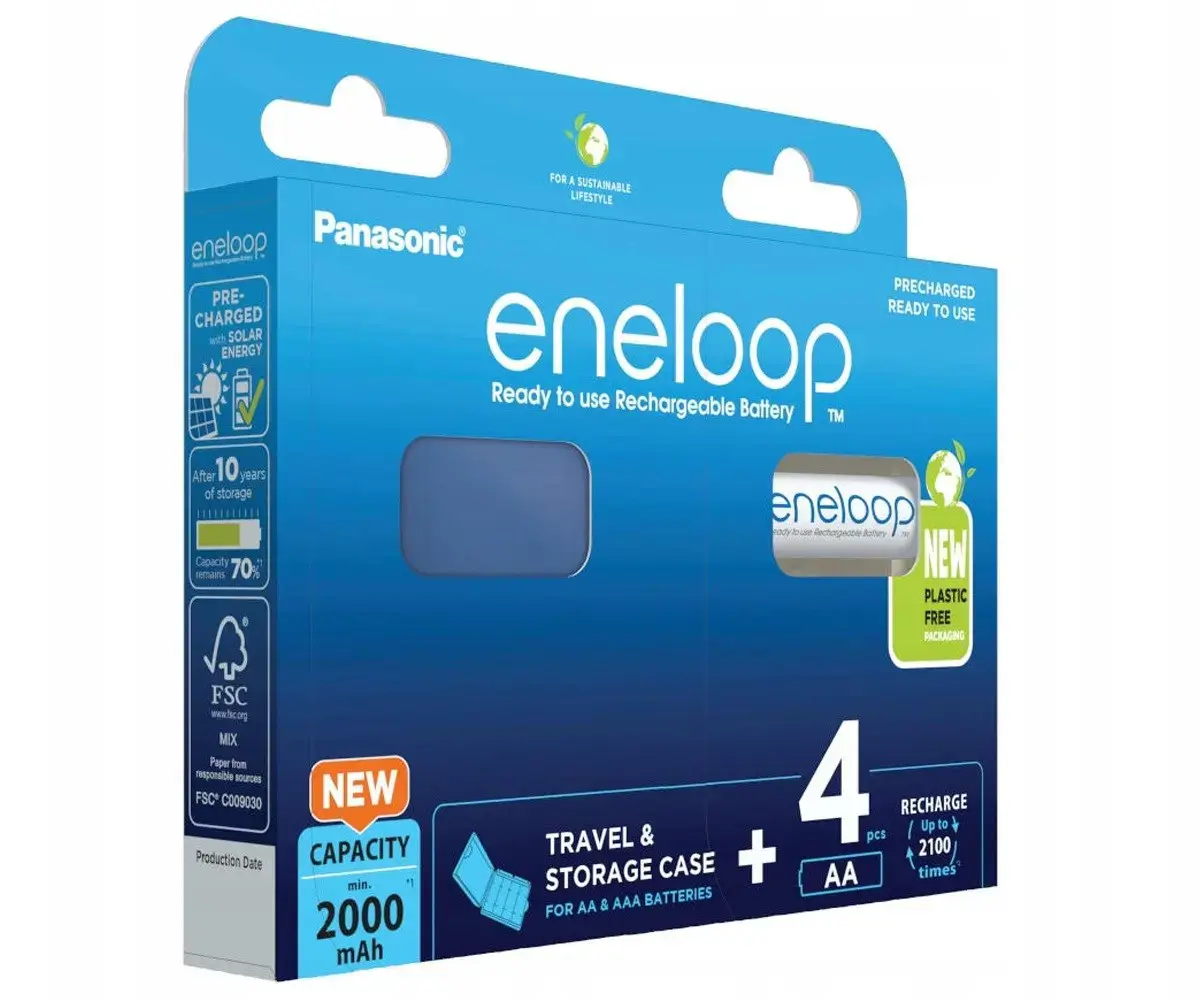"Panasonic" įkraunamos baterijos ENELOOP BK-3MCDEC4BE AA, 2000 mAh, 4 vnt.