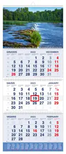 Pakabinamas kalendorius MOBILE SERVISS UPĖ 2023, 3 dalys
