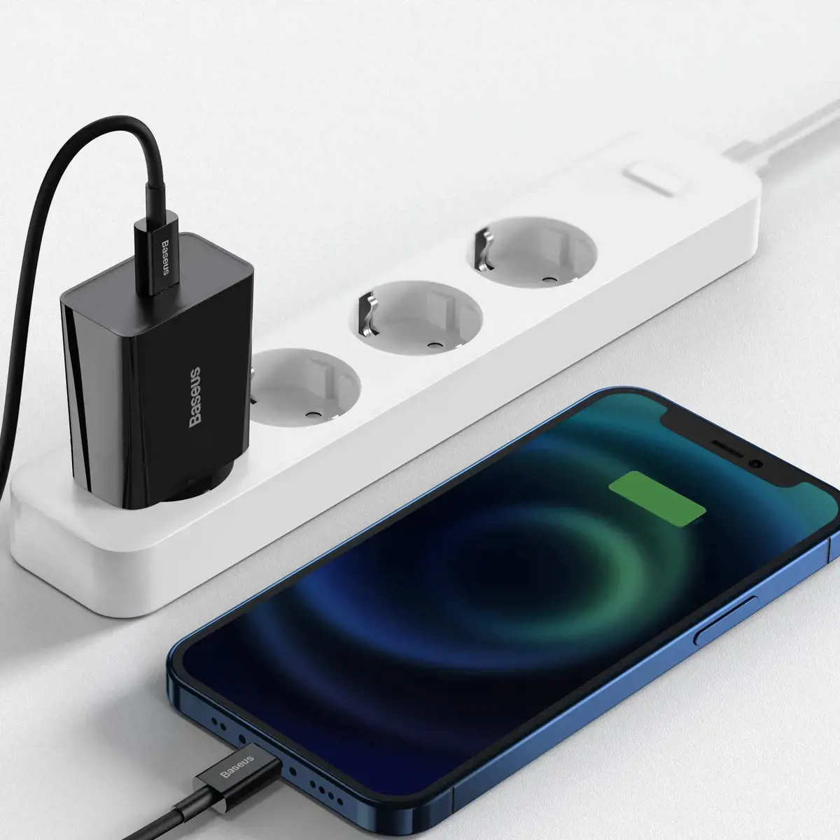 Baseus CCFS-SN01 kelioninis įkroviklis USB-C | 20W | 3A melyna