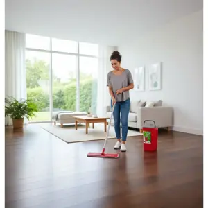 Plokščia šluostė + kibiras + teleskopinis strypas + 2 x mikropluošto padas 5,7 l grindų valymo rinkinys XXL su besisukančia galvute