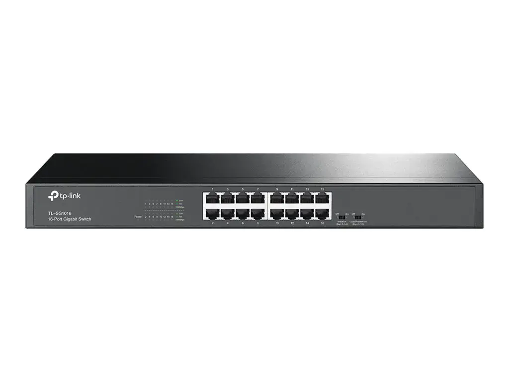 "TP-Link" 16 prievadų "Gigabit" tinklo komutatorius, nevaldomas, "Gigabit Ethernet" (10/100/1000), dvipusis duomenų perdavimas, montuojamas į stovą, 1U