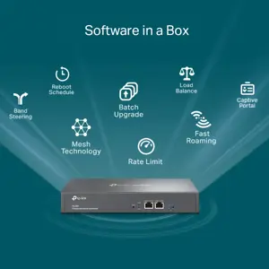 "TP-Link Omada" aparatinės įrangos valdiklis, 15000 naudotojų, 10,100,1000 Mbps, laidinis, 100-240 V, 50-60 Hz, 0,6 A
