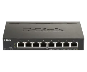 D-Link DGS-1100-08PV2, valdomas, L2/L3, Gigabit Ethernet (10/100/1000), dvipusis, maitinimas per Et…