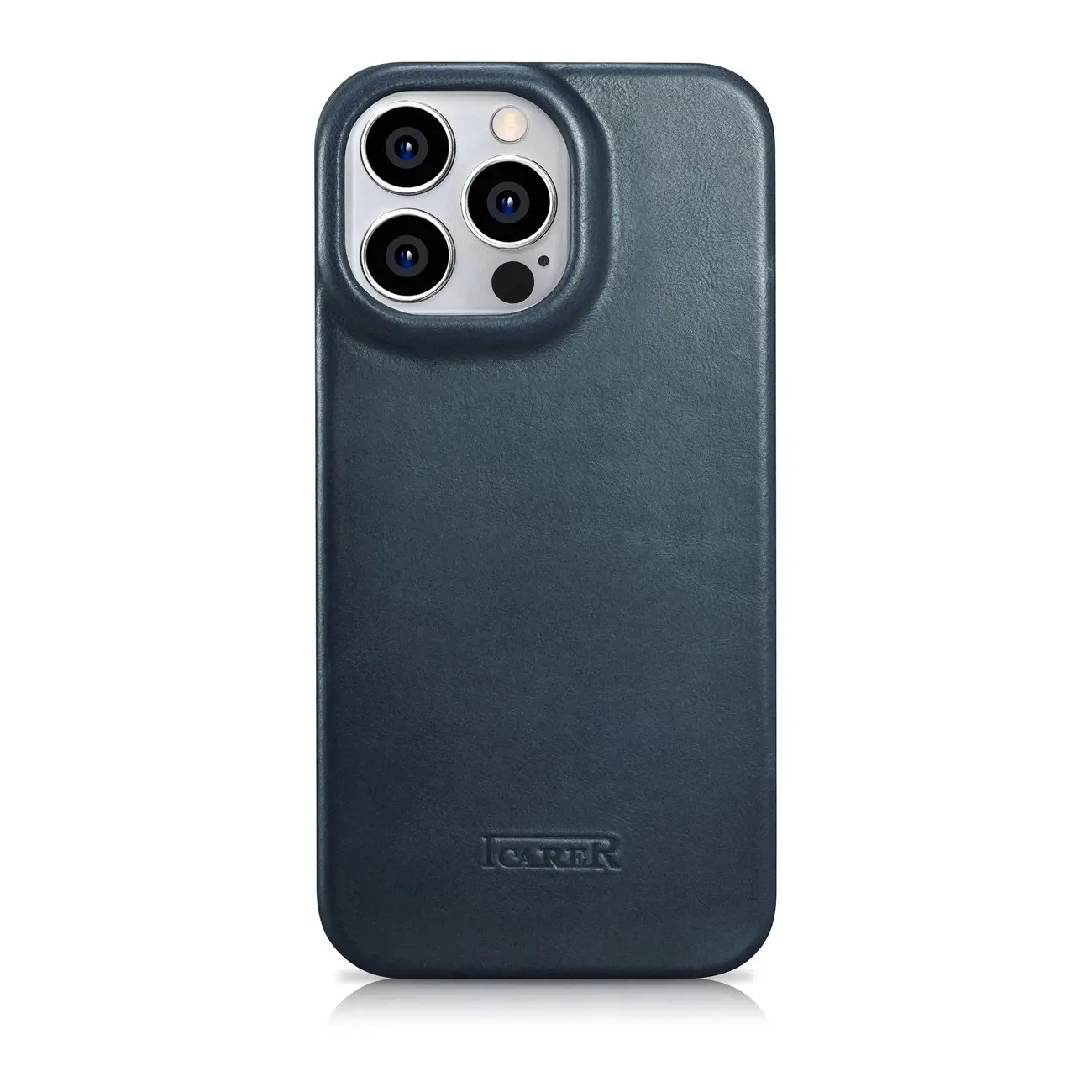 "iCarer CE Oil Wax Premium Leather Folio Case" odinis dėklas "iPhone 14 Pro", magnetinis "MagSafe", mėlynas (AKI14220706-BU)