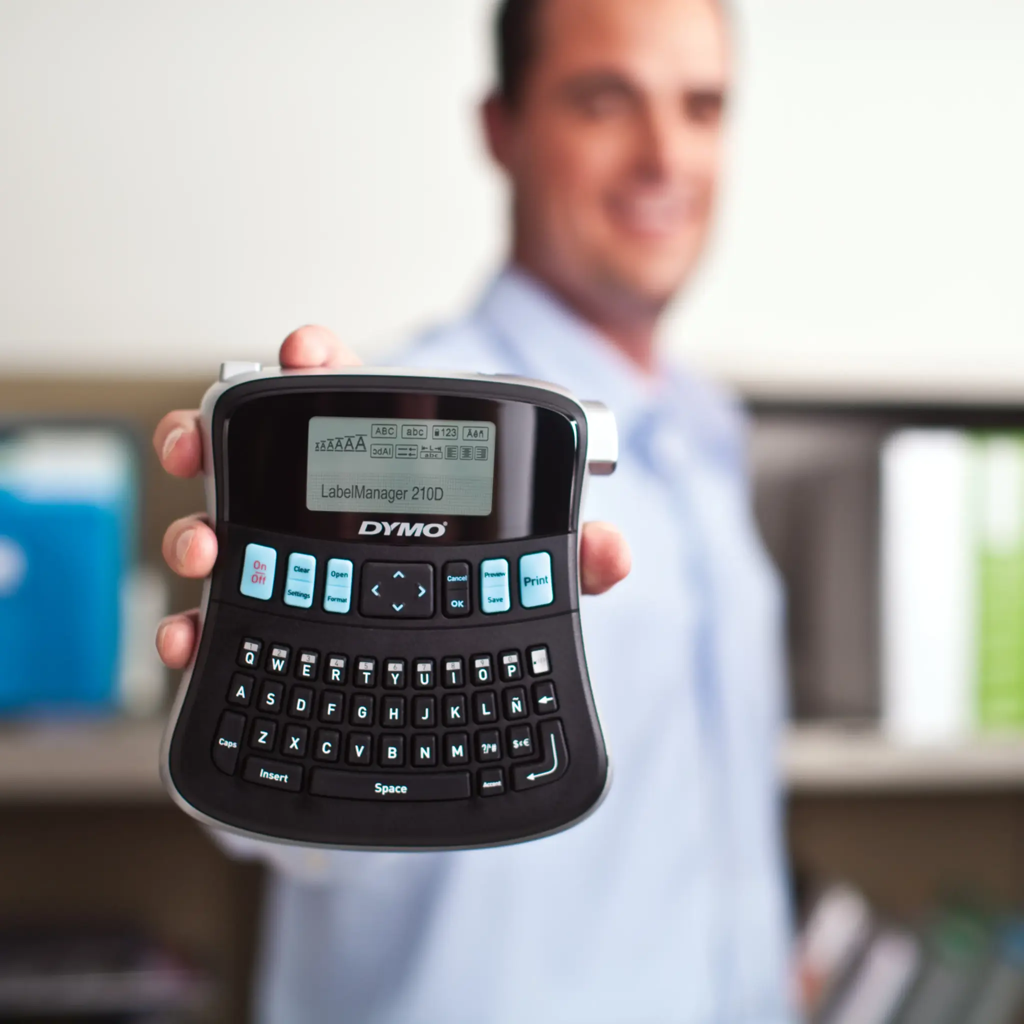 DYMO LabelManager ® ™ 210D - QWZ, QWERTZ, D1, Thermal transfer, 180 x 180 DPI, 12 mm/sec, Black, Silver