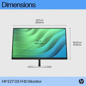 HP E27 G5, 68,6 cm (27"), 1920 x 1080 taškų, "Full HD", LED, 5 ms, juoda