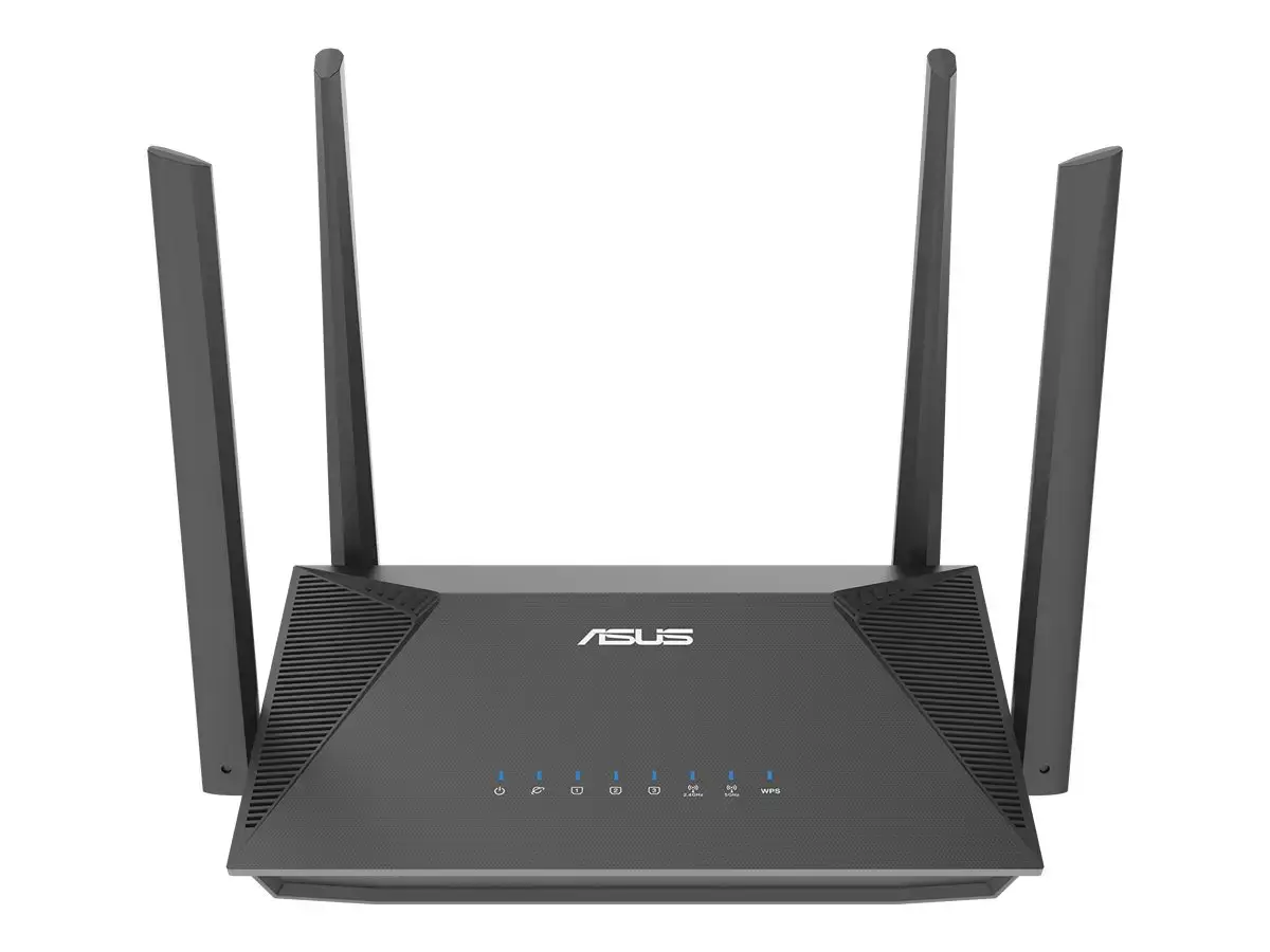 ASUS RT-AX52 AX1800 AiMesh, Wi-Fi 6 (802.11ax), Dual-band (2.4 GHz / 5 GHz), Ethernet LAN, Black, Tabletop router