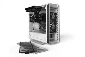 Būkite tylūs! Tylus pagrindas 802 Window White, Midi Tower, PC, Baltas, ATX, EATX, micro ATX, Mini-ITX, Akrilonitrilo-butadieno stirenas (ABS), Plienas, 18,5 cm
