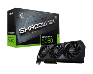 MSI GeForce RTX 5080 16G SHADOW 3X OC Bulk Pack | NVIDIA | 16 GB | GeForce RTX 5080 | GDDR7 | HDMI …
