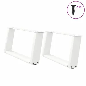 Kavos staliuko kojelės, 2 vnt., baltos, 70x(30-31) cm, plienas, U formos