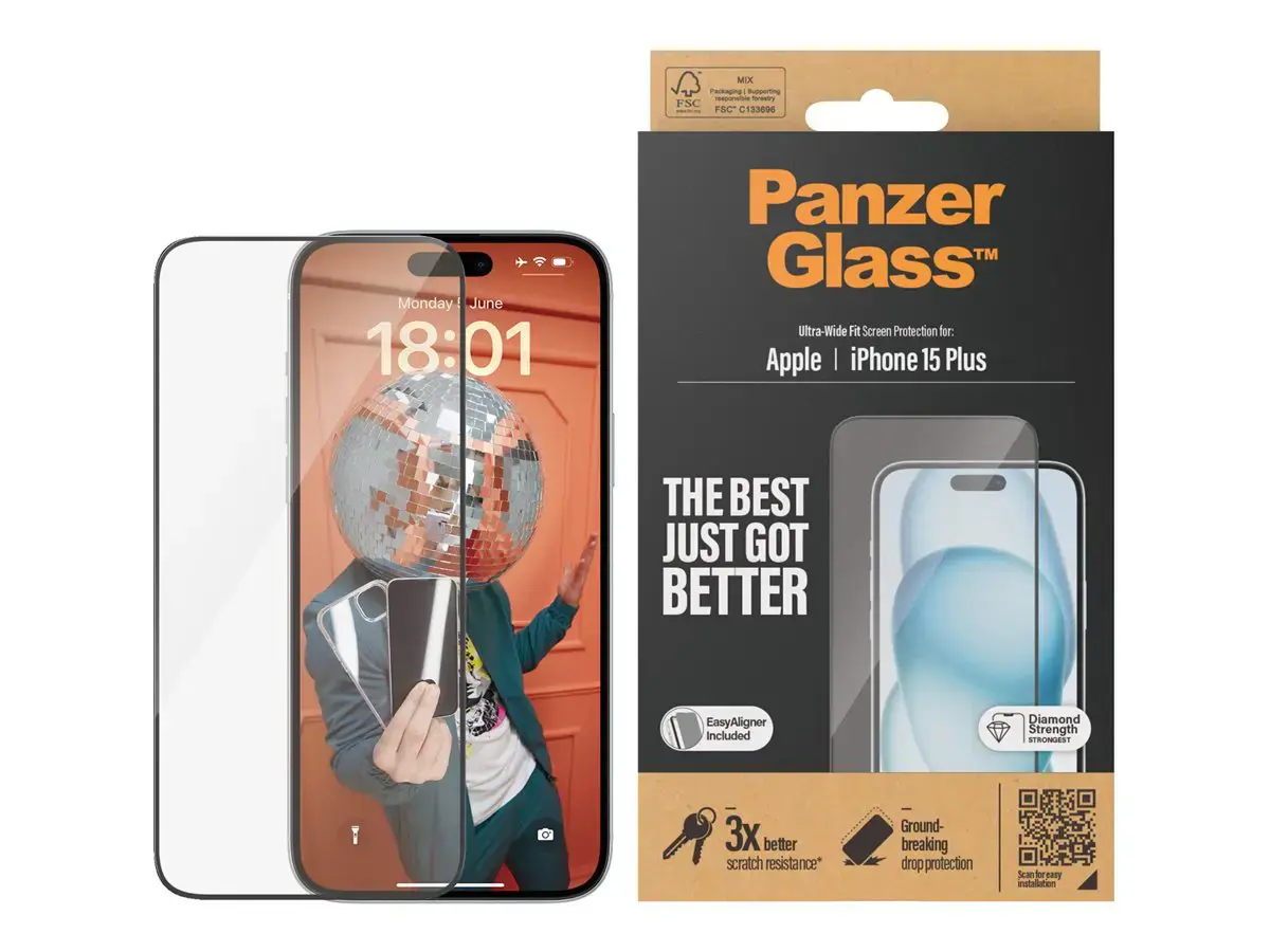 "PanzerGlass" ekrano apsauga "iPhone 2023" 6,7 | Ultra-Wide Fit w. EasyAligner