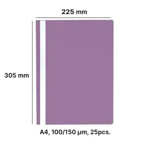 AD Class segtuvėlis skaidriu viršeliu 100/150 violetinė, pakuotėje 25 vnt.